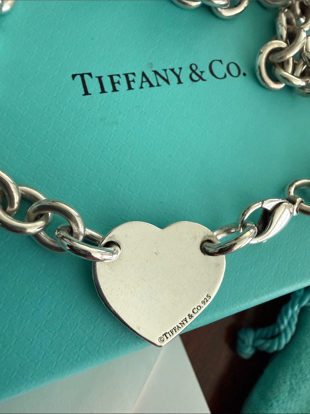 18” ICONIC Please Return To Tiffany Heart Tag Choker Necklace - Picture 6 of 14